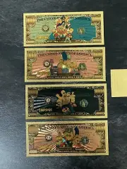 The Simpsons One Million Dollar ($1M) Note Finished 24K GOLD 4 Designs in 1 Set