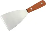 KNVIUE Stainless Steel Grill Griddle Scraper with Wooden Handle, Slant Edge Grill Spatula for Teppanyaki, Griddle BBQ Cooking, Dough Pancake Pizza Home Baking