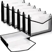 JMIATRY Pack of 8 A4 Document Folders, A4 Plastic, Portfolio Folders, Project Folders with Press Stud for Office, School, Travel, Black