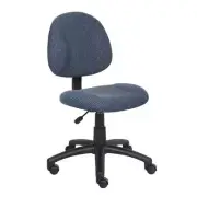 BOSS Office Products Armless Task Chair Blue Adjustable Gas-Lift Seat 25 in. W