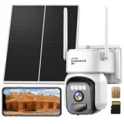 4G LTE Solar Cellular Security Camera Wireless Outdoor, No Wifi Surveillance ...