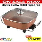 Electric Frypan Non Stick 1500W Frying Pan Cooker Glass Lid Non-Slip Fry Pan