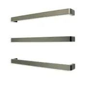 Radiant Gun Metal Grey 650mm Single Square Bar with Rounded ends Heated (Left or Right Wiring) GMG-VAIL-650