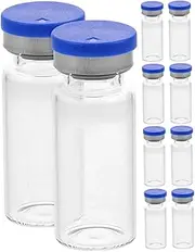 Mobestech 10pcs Glass Bottle Specimen Jars Vial Vials Specimen Containers Small Vials with Lids Specimen Cups with Lids Empty Vials for Injection Powder Vial Transparent