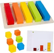 Perfk Math Learning Blocks Cubes Toys Colorful Number Counting Early Education Square Wooden Blocks Preschool Learning