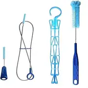 Hydration Bladder Cleaning Brush Set for Universal Water Reservoir,Water Bladder Cleaning Kit 4 in 1 Flexible Long Brush for Hose, Small Brush for Bite Valve, Big Brush for Bladder