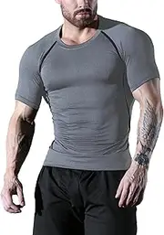 [SHEKINI] Rashguard Men's UV Protection Shirt Men's Quick-Drying Lightweight Breathable Sun Protection for Outdoor Surfing Swimming Running Sun Protection T-Shirt