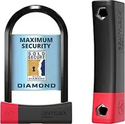 SeatyLock Mason Bike U Lock - Patented Heavy Duty Anti Theft Sold Secure Diamond Rated Bike ULock - High Security Bicycle Lock with Key for Electric and City Bikes (22CM)