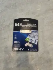 PNY 64GB DUO LINK USB 3.2 Type-C Dual Flash Drive NEW