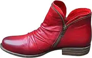 [Lausiuoe] Womens Boots Ankle Low Heel Platform Ankle Booties Casual Dressy Slip on Cutout Chunky Block Combat Boots