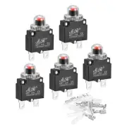 Circuit Overload Protector Kit 20A Push Button with Waterproof Caps 5 Set