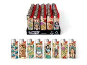 50x BIC Maxi America Design Lighters Various Colour Box J26