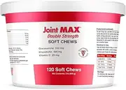 Joint MAX Double Strength Soft Chews for Dogs - Vitamins, Minerals, Antioxidants - Glucosamine, Chondroitin - Beef Flavor - Maximum Joint Health Supplement - 120 Chews