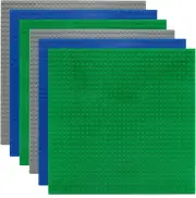 (6 Pieces) Classic Baseplates for Building Bricks 100% Compatible with All Major