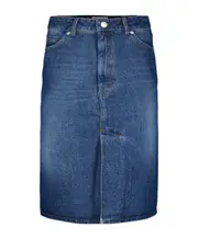 AMI Paris Logo Patch Denim Skirt 25,30,31 Blue