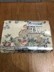 Vintage Fieldcrest Full Fitted No Iron Percale Sheet Brown Green Floral New
