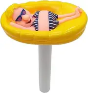 KKRAUS Floating Pool Thermometer Large Size Easy Read Pool Water Temperature Thermometer with Rope for Swimming, Hot Spring, Pond