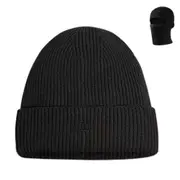 2 in 1 Balaclava Ski Mask Beanie Hats Windproof and Warm Face Mask for Men Women-Black