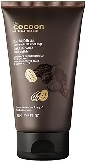 Cocoon Dak Lak Coffee Face Polish with Cocoa Butter & Safflower Oil. 100% Vegan Exfoliating Scrub for Smooth & Glowing Skins | Anti Blackheads, Enlarged Pores, Wrinkles & Fine Lines (150ml)