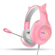 Playmax RGB Cat Ear Gaming Headset - Pink