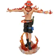 One Piece Fire Cross Portgas D Ace Open Arms Base LED Light Figure GK Statue Toy