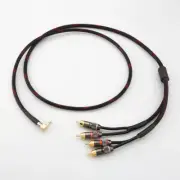 Audiophile RCA Cable Signal Wire 3.5mm Right Angled to 4 RCA Male Connector Cord