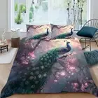 Peacock Duvet Cover Full Size Flowers Bedding Set Flower Branch Bed Sets Bird