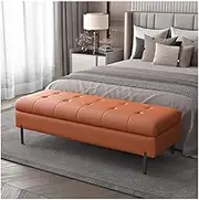 Bedroom Bench Bedroom Bed Footstool Bed Bed Footstool Solid Wood Bed Front Sofa Stool Storage Storage Stool Bedside Stool End of Bed Stool(Orange)