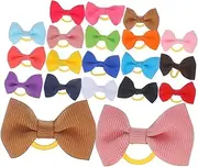 IWOWHERO 20pcs Girl Headband Hair Bows Clips for Boys and Girls Elastic Bow Hair Ties Toddlers Accessories