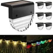 Solar Deck Lights,Outside Step Lights Solar,Outdoor Stair Lights for Garden,Patio,Stair,Driveway,Yard,Path,Terraces Railing Lights(Warm White/Color Changing) 6Pack