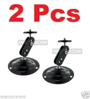 ( 2 Pcs ) Black Tone Security CCTV CCD Camera Wall Mount Bracket Metal Stand