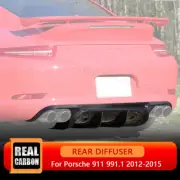 For Porsche 911 991.1 2012-15 REAL CARBON Fiber Rear Bumper Lip Diffuser Spoiler (for: Porsche)