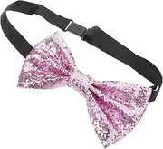 [MOBUTOFU] Men's Bow Ties for Parties Glittering Sequin Bow Tie in Faux Leather Elegant Adjustable Suitable for Adult Events