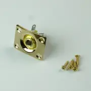 Universal Electric Guitar Output Jack w/Plate Socket, Rectangle/ Gold Plated