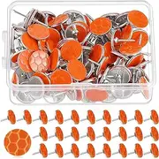 100 Pcs Reflective Tacks Trail, Marking Tacks Reflective Trail Tacks Glow Tacks Reflective Trail Markers Mark Trail Reflective Thumb Tacks for Hunting Hiking Camping Tree Stand (Orange