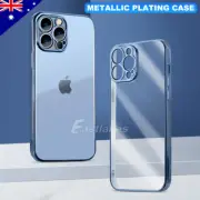 Matte Clear Silicone Case For iPhone 14 Plus 13 12 11 Pro Max Metallic Plating
