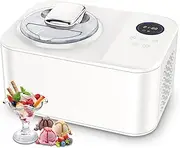 Ice Cream Maker, 1.2 L Automatic Ice Cream Maker with LCD Display, No Pre-Freezing, Stainless Steel Ice Cream Maker Machine for Home Gelato, Milkshakes, Sorbet, Smoothie Bowls
