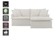 Brosa Cushy 3 Seater Sofa Bed with Ottoman - Cream