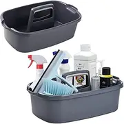 BYUNER Plastic Storage Caddy With Handle - Cleaning Supplies and Bathroom Storage Caddy - Shower Cleaning Products Organizer 2pcs