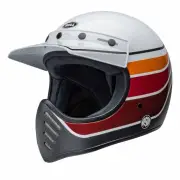 Moto-3 RSD Saddleback Satin Gloss White Black Full Face Helmet