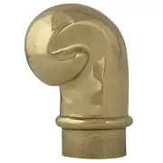 Curled Bar Rail End Cap in Heavy Cast Brass 2 Inch