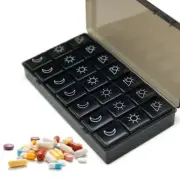 Weekly Pill Box 7 Day Tablet Organiser Medicine Storage Dispenser 21 Compartment
