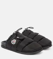 [Moncler] Moncler Mon Pocket leather-trimmed mules AU 6 black