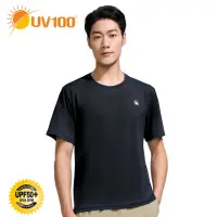 在飛比找momo購物網優惠-【UV100】抗UV-Apex銀纖維抗菌圓領短袖上衣-男BA