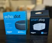 amazon 3rd Gen ECHO DOT Alexa Smart Speaker & SMART PLUG adds Voice Control NEW
