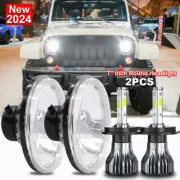 For Jeep Wrangler JK LJ TJ CJ Pair 7" inch round Headlight Headlamp Hi/Lo Beam