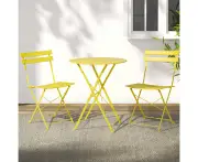 3pc Bistro Set Outdoor Patio Furniture Folding Table Chairs Weather Resistant