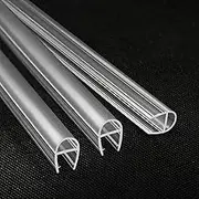 Shower Door Seal, 3 Pack x 39Inch Glass Shower Door Sweep for 3/8Inch Frameless Shower Door Bottom Side Seal U-Type Door Seal Strips Waterproof Door Sealing Jam Stop Leak