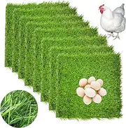 Hamiledyi Chicken Nesting Box Pads 8 Pcs Artificial Grass Rug Carpet Synthetic Turf Mat Nest Box Bedding for Chicken Coop Pet Garden Lawn Indoor Outdoor 12"x12"