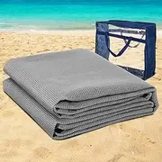 Weisshorn 7 X 2.5m Picnic Blanket, Floor Mat Outdoor Picnics Rug Camping Tarp Caravan Mesh Mats Annex Matting Ground Sheet for Hiking Travel Beach Garden, Heavy Duty UV Treated with Carry Bag Grey